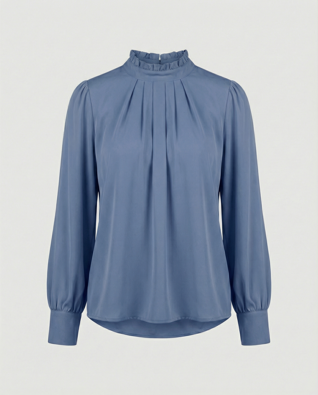 Falten Hoher Kragen Lässiger Schnitt Elegante Kleidung