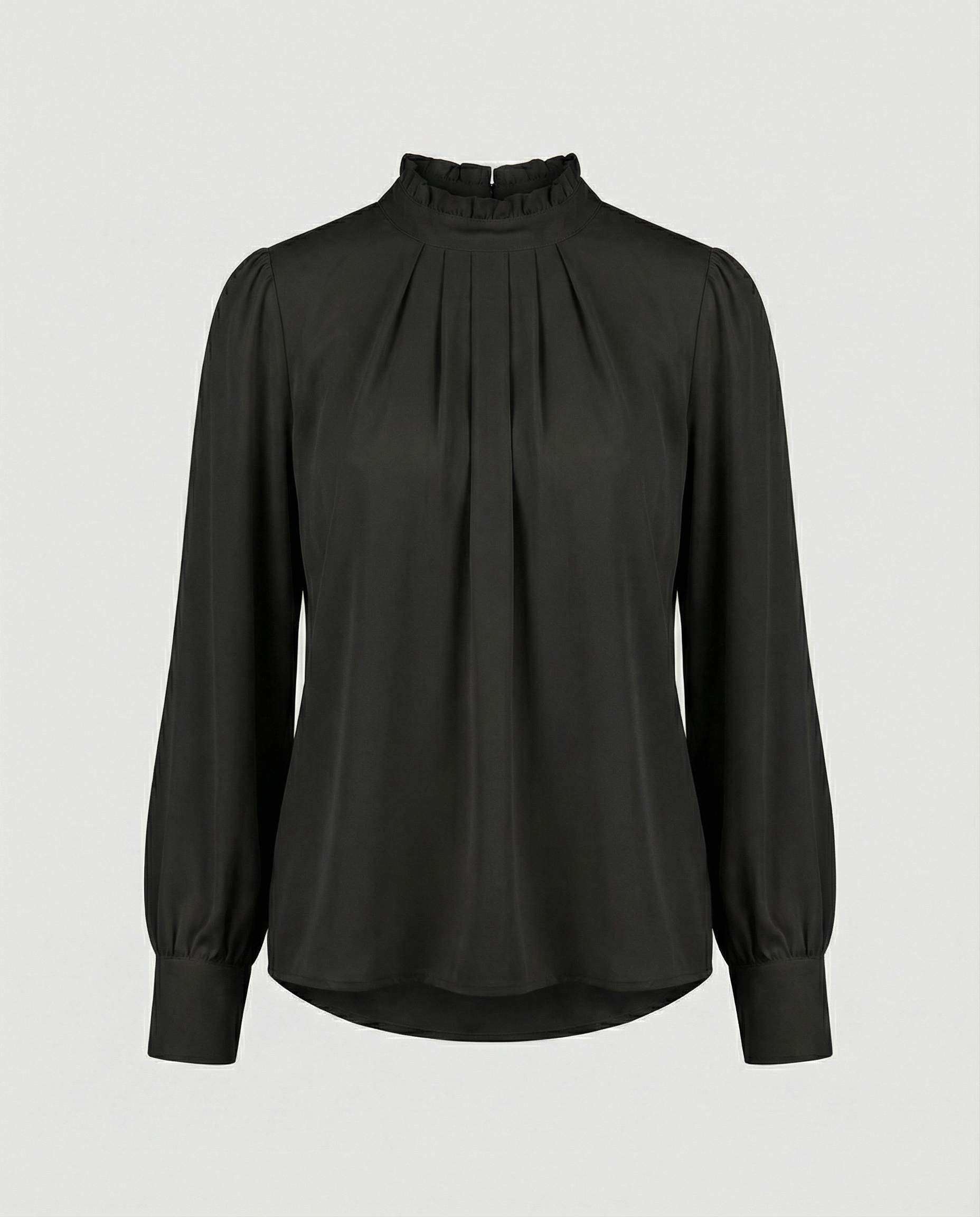 Falten Hoher Kragen Lässiger Schnitt Elegante Kleidung
