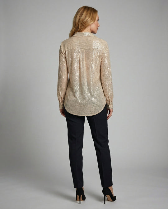 Glitzernde Oversize Bluse Damen | Heidi-Mode