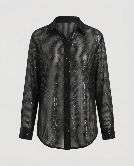 Glitzernde Oversize Bluse Damen | Heidi-Mode