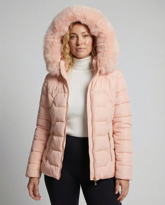 Damen Winterjacke Kunstfell