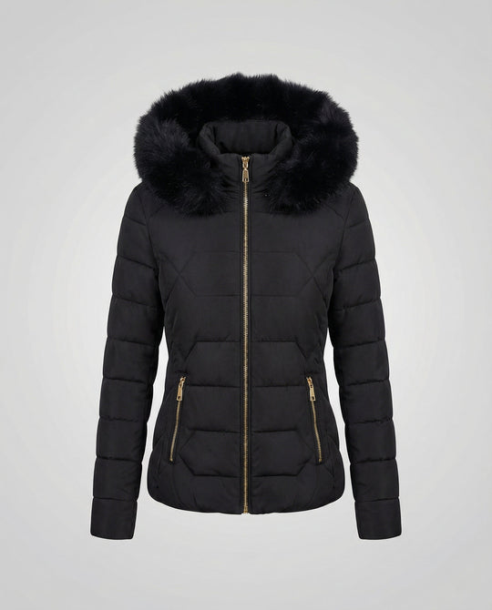 Damen Winterjacke Kunstfell