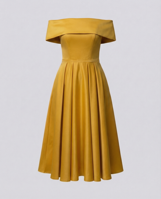 Mode Lässig Trägerlos Satin Partykleid