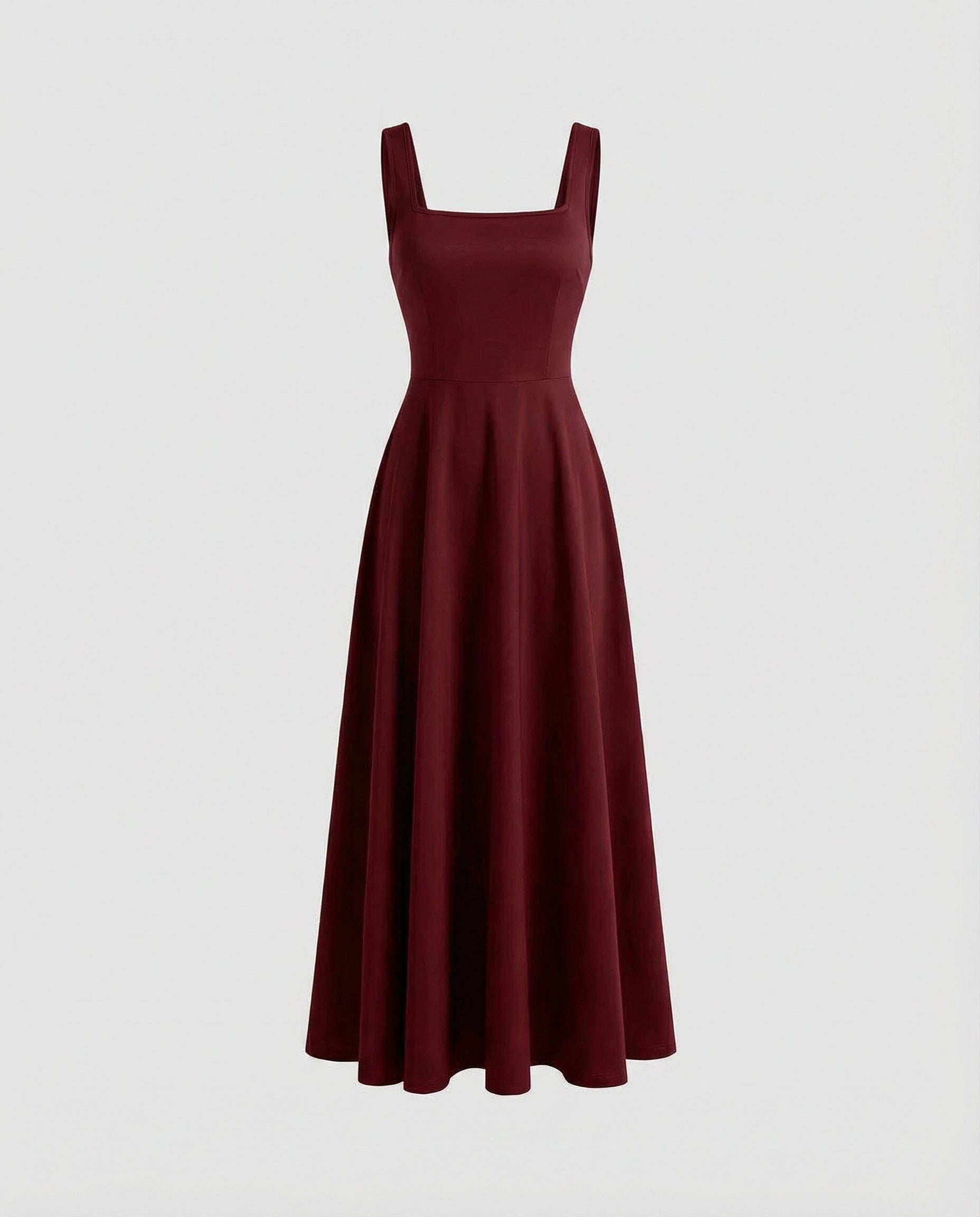 Elegantes Damen Maxikleid mit weichem Schnitt & quadratischem Ausschnitt