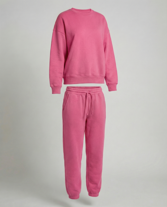Jogginganzug Damen Sweatset aus Baumwollmix mit lockerem Schnitt