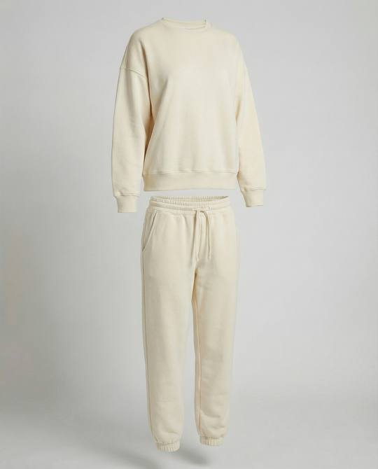 Jogginganzug Damen Sweatset aus Baumwollmix mit lockerem Schnitt