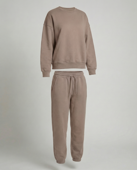 Jogginganzug Damen Sweatset aus Baumwollmix mit lockerem Schnitt