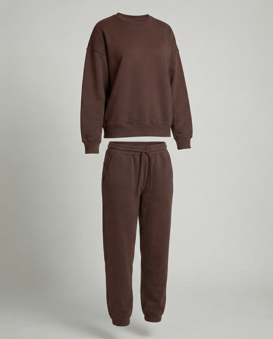Jogginganzug Damen Sweatset aus Baumwollmix mit lockerem Schnitt