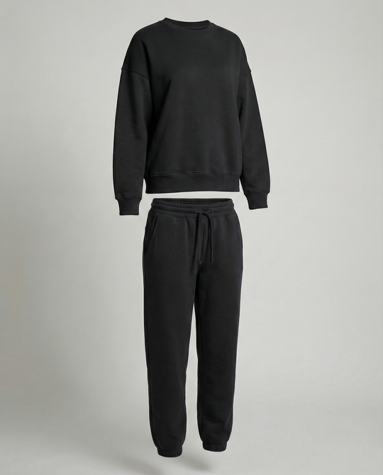 Jogginganzug Damen Sweatset aus Baumwollmix mit lockerem Schnitt