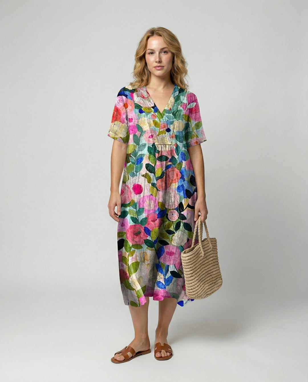 Luftiges Blumen Sommerkleid Damen