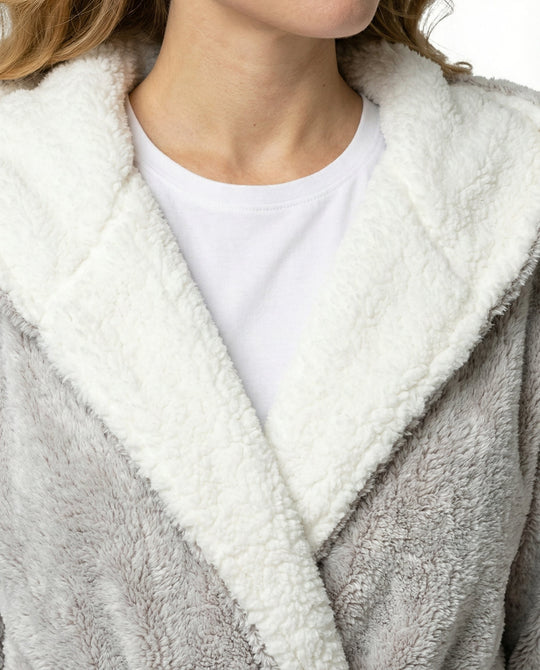 Kuscheliger Fleece Morgenmantel Damen