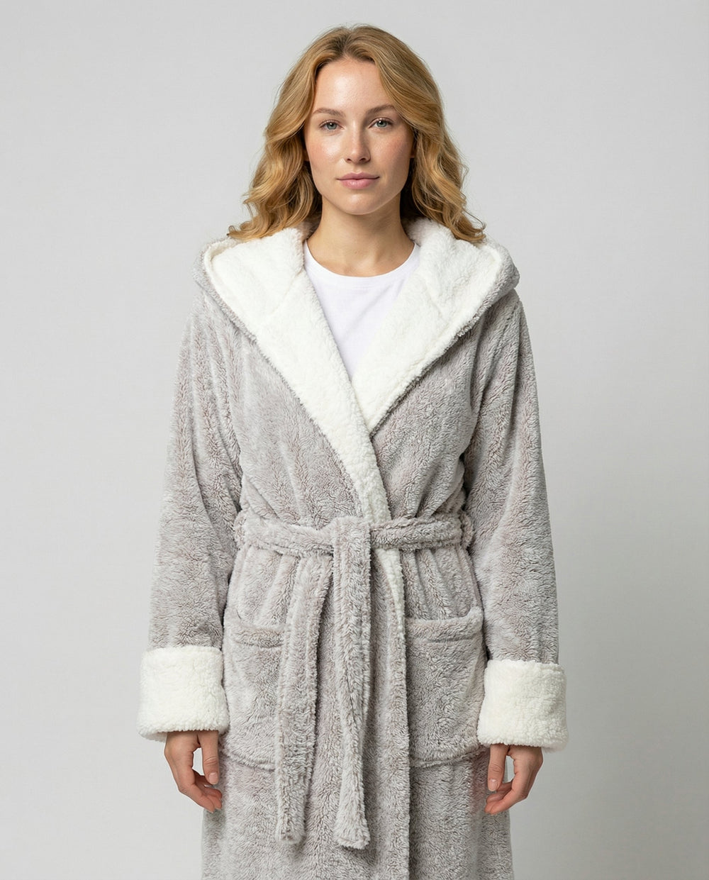 Kuscheliger Fleece Morgenmantel Damen