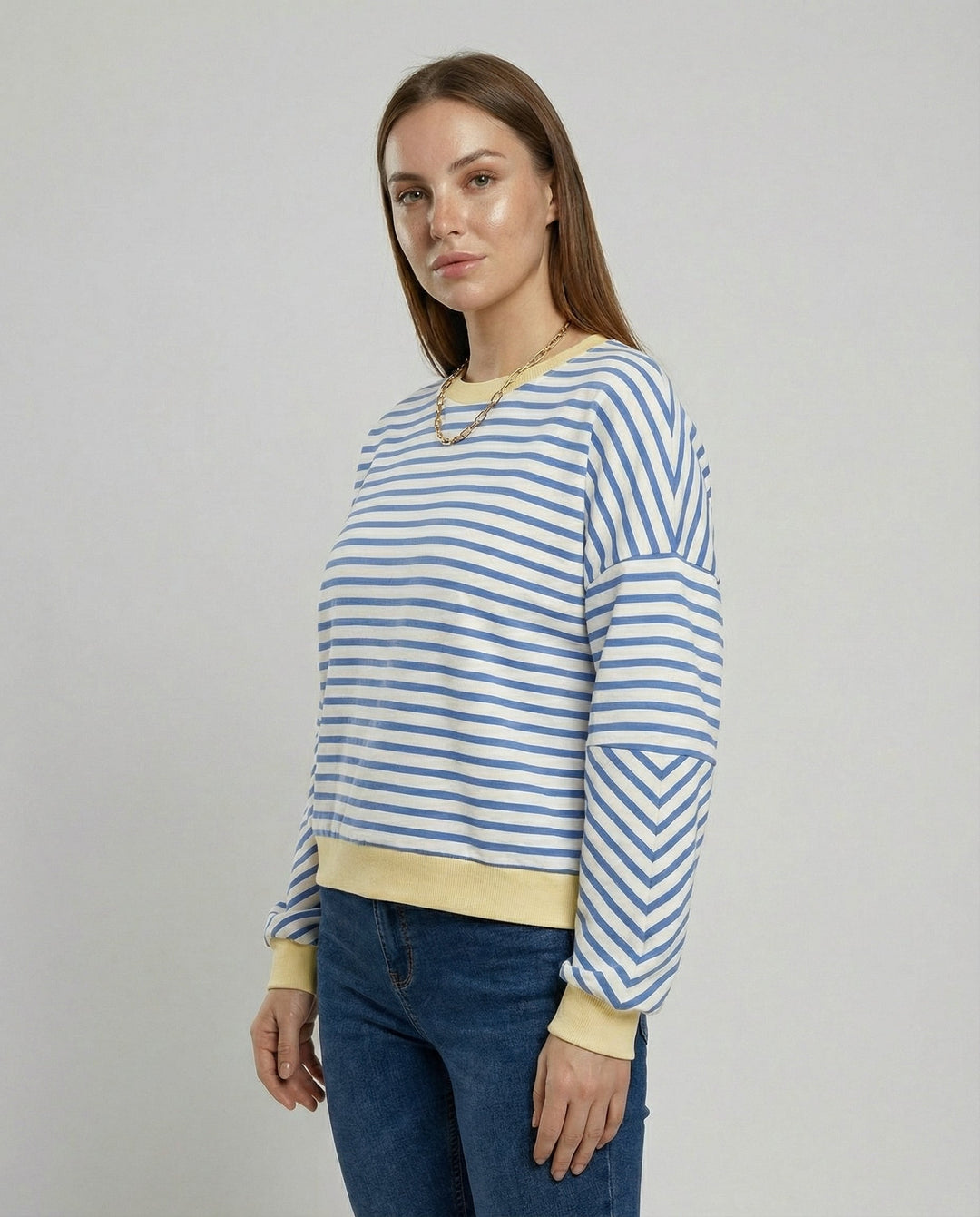 Boxy Sweatshirt Damen Gestreift | Shop Nory