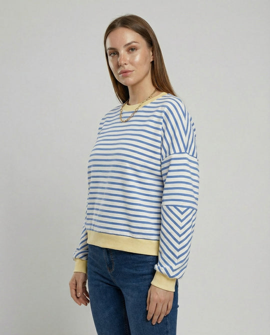 Boxy Sweatshirt Damen Gestreift | Shop Nory