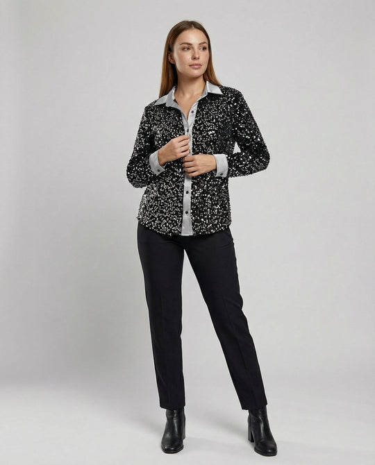 Glitzernde Damen Paillettenbluse