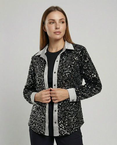 Glitzernde Damen Paillettenbluse