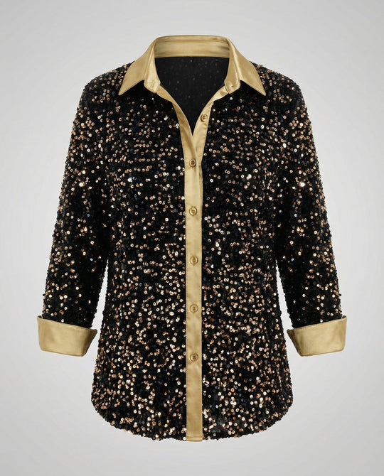 Glitzernde Damen Paillettenbluse