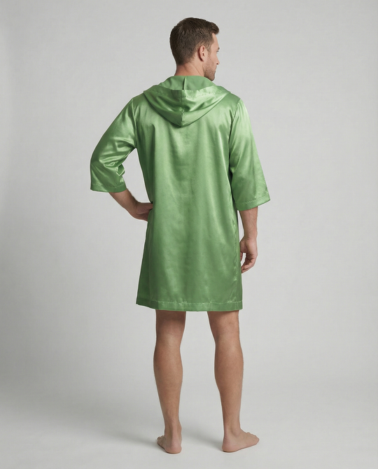 Herren Satin Bademantel