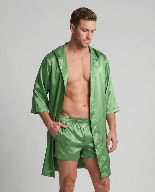 Herren Satin Bademantel