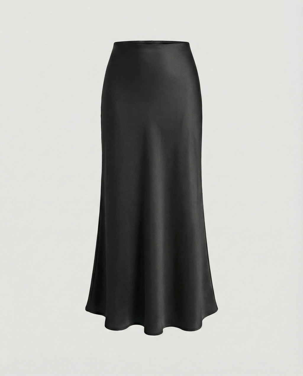 Damen Satin-Midirock mit fließendem Schnitt und hohem Bund