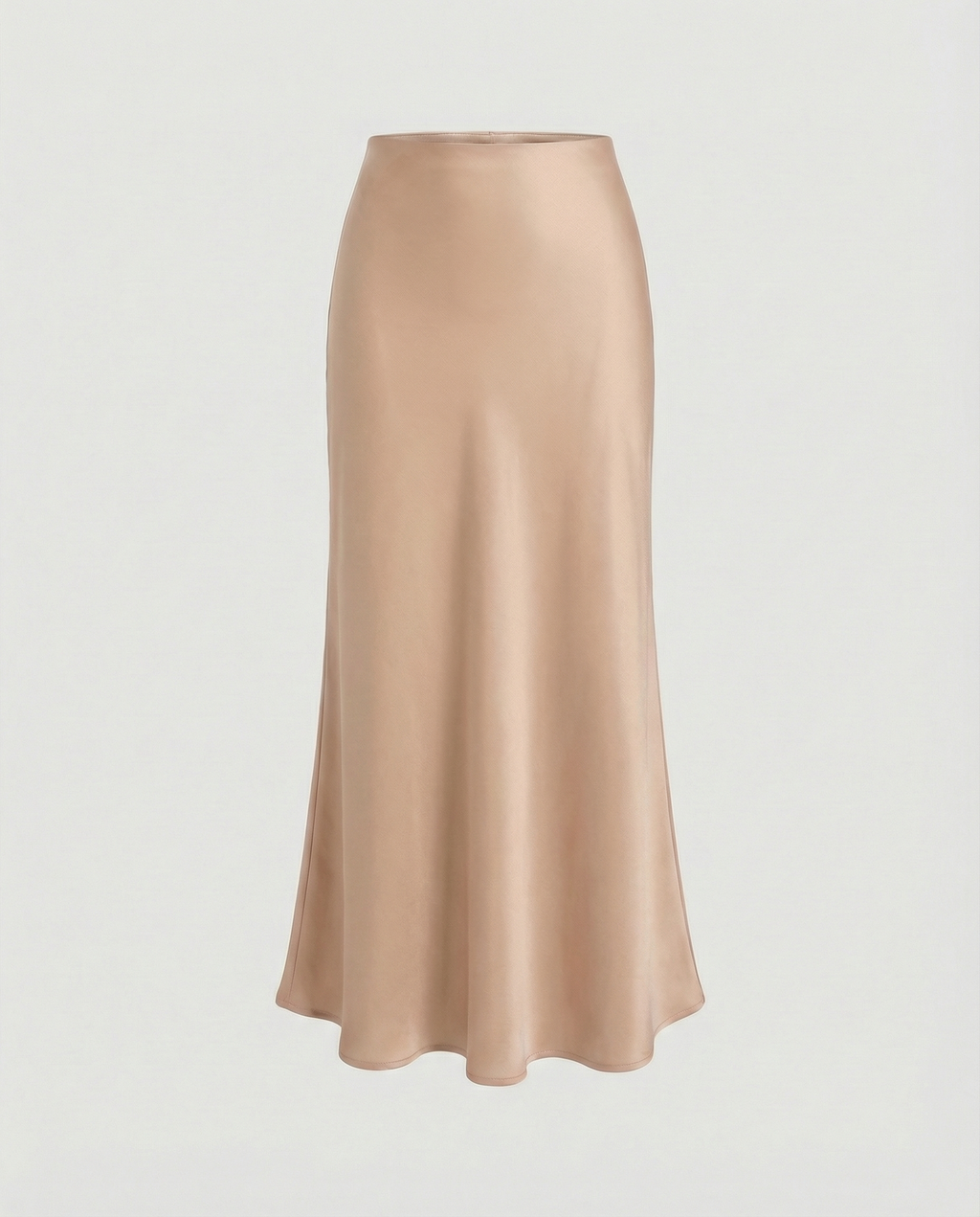 Damen Satin-Midirock mit fließendem Schnitt und hohem Bund