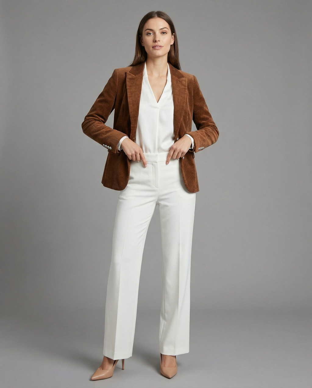 Damen Cordblazer mit Reverskragen