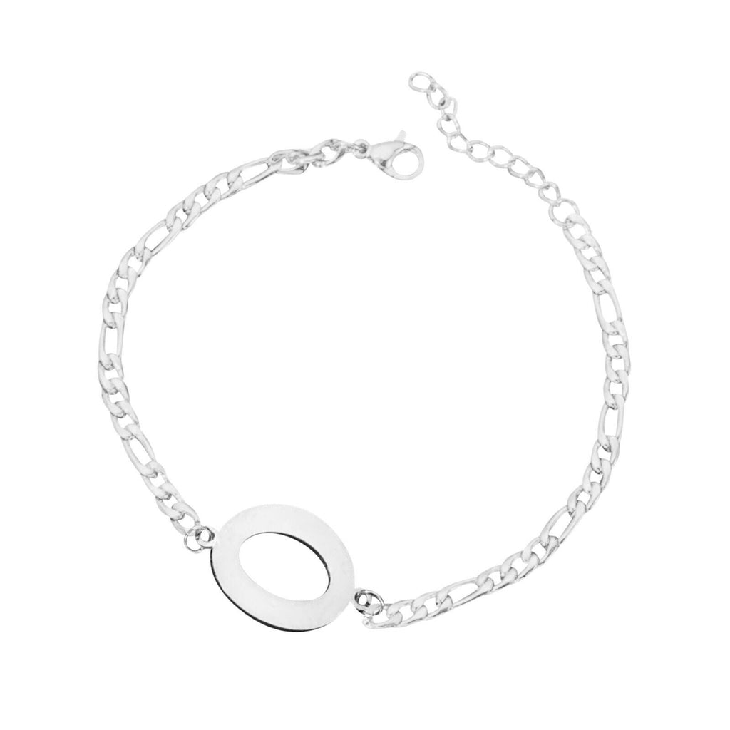 Damen Mädchen Silber Edelstahl Titan Einzelbuchstaben Initialen Armbänder | Shop Nory