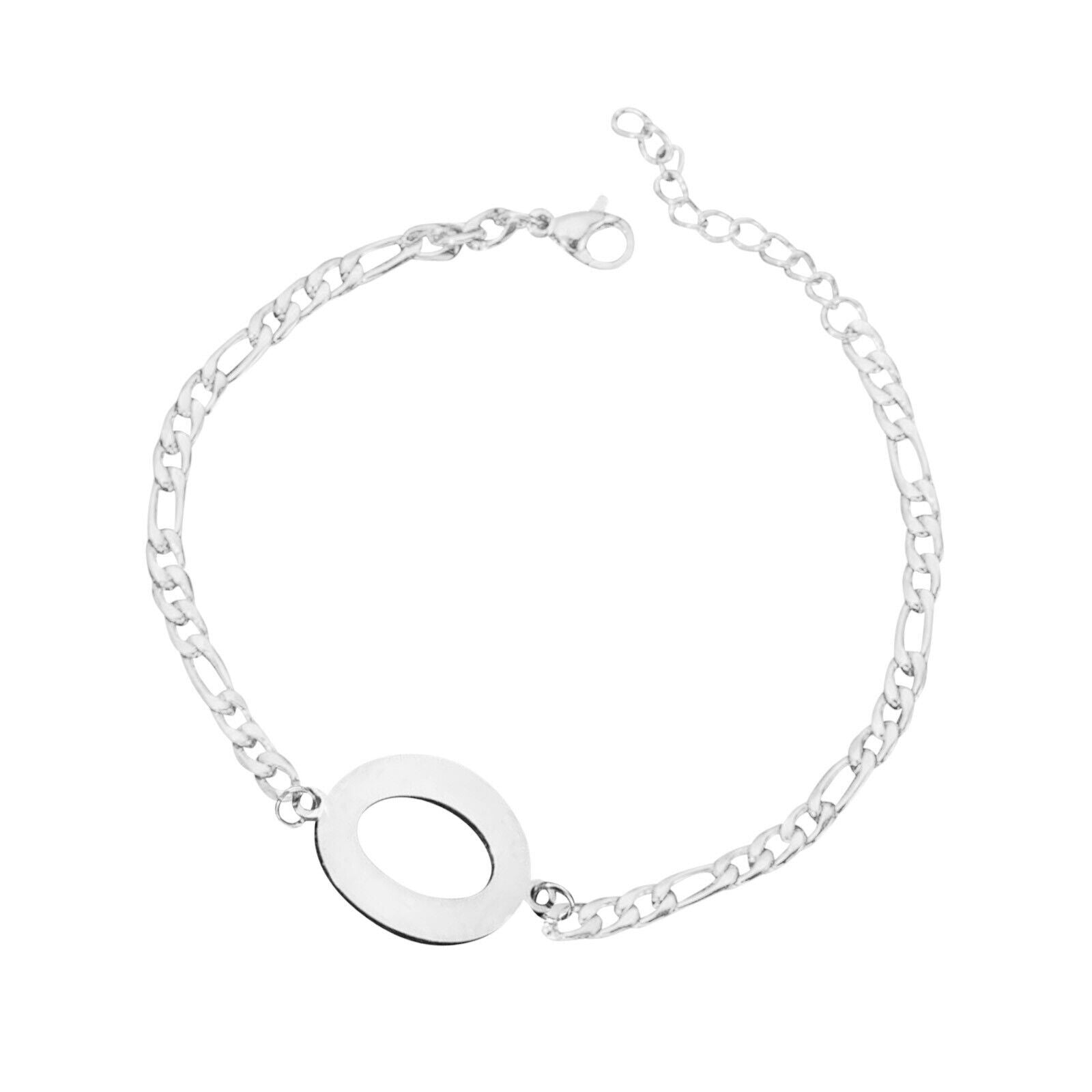 Damen Mädchen Silber Edelstahl Titan Einzelbuchstaben Initialen Armbänder | Shop Nory