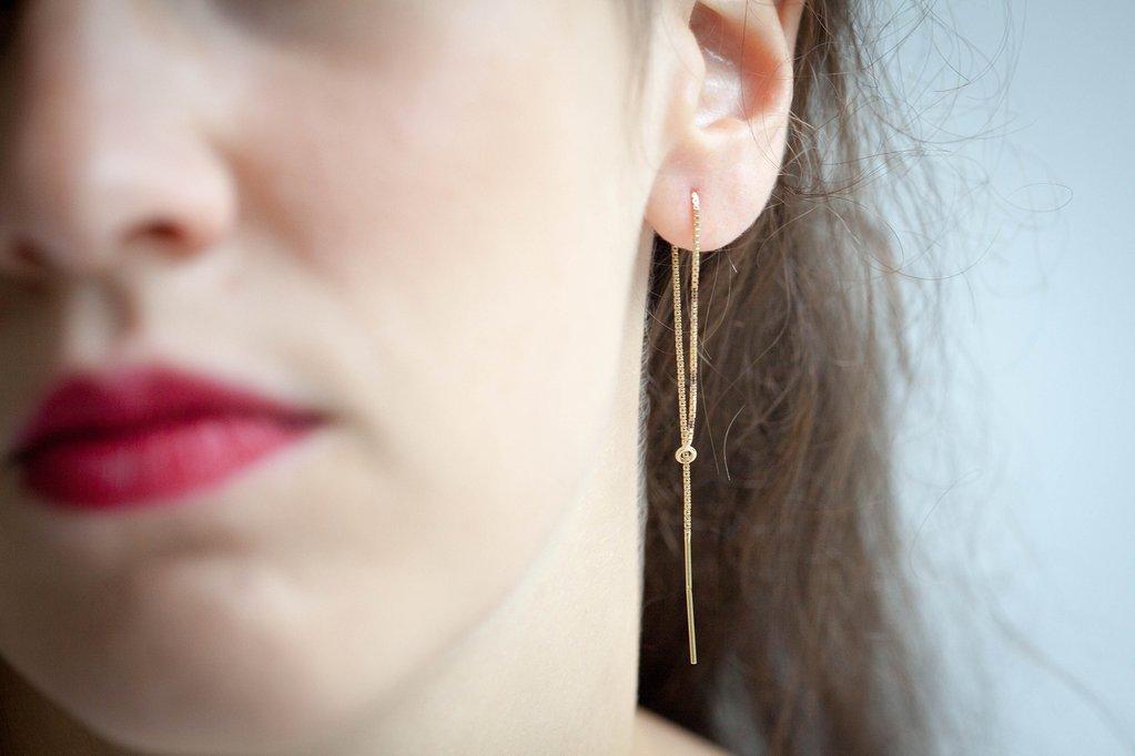 Durchzieher Ohrringe vergoldet Ohrhänger für Damen | Shop Nory