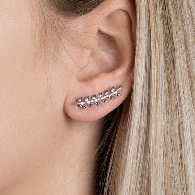 Ohrklemme Blätter aus Silber - Ear Climber - Ohrschieber Silber | Shop Nory