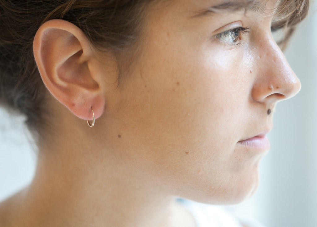 Kleine Ohrringe Creolen 13mm Rosévergoldet | Shop Nory