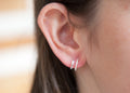 Ohrringe Creolen Doppel Stecker aus Silber | Shop Nory