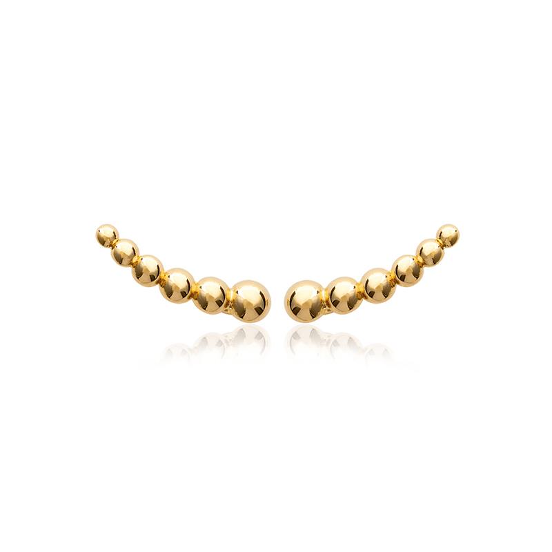 Ohrringe Ear Climber Kugeln vergoldet | Shop Nory