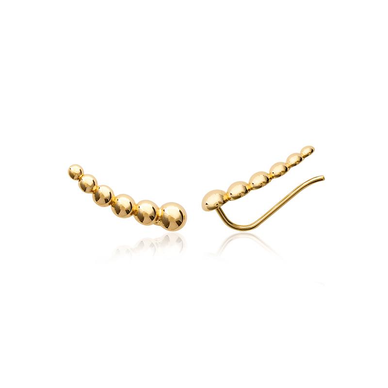 Ohrringe Ear Climber Kugeln vergoldet | Shop Nory