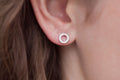Ohrstecker Kreis mit Zirkoniasteinen Silber - Ohrringe für Damen | Shop Nory
