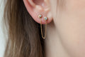 Ohrstecker Doppelstecker mit Zirkonia und Kette vergoldet - Ohrringe für Damen | Shop Nory