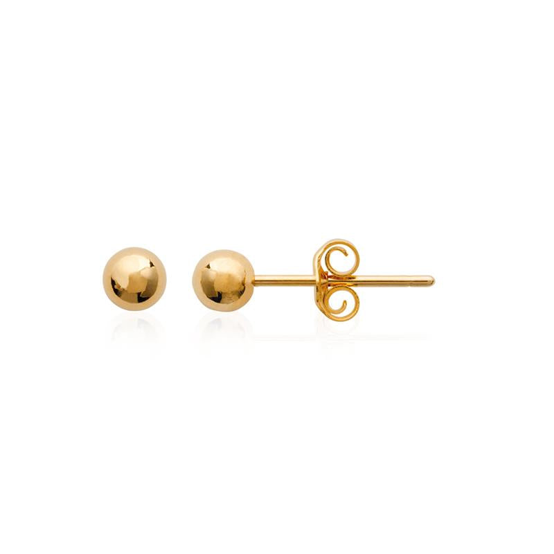 Puristische Ohrstecker Kugel 4mm Vergoldet - Ohrringe für Damen | Shop Nory