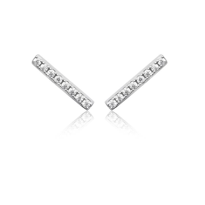Ohrstecker Ohrringe Ohrschmuck, Stab Stäbchen mit Zirkonia schlicht 925 Silber | Shop Nory