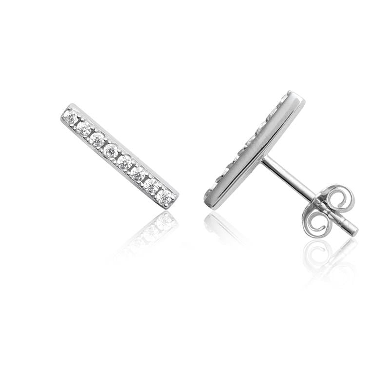 Ohrstecker Ohrringe Ohrschmuck, Stab Stäbchen mit Zirkonia schlicht 925 Silber | Shop Nory