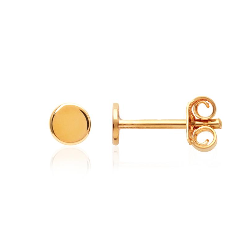 Ohrstecker Mini Plättchen Vergoldet - Ohrringe Rund für Damen | Shop Nory