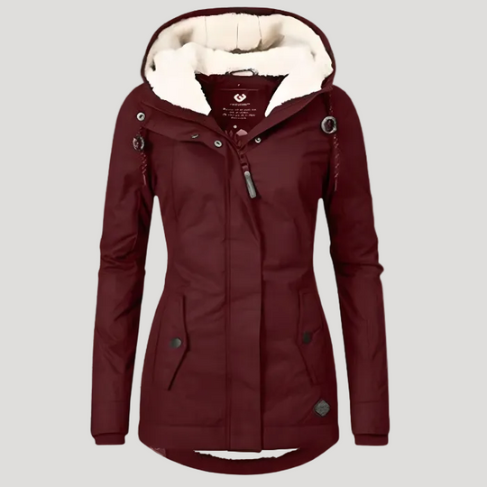 Lange Winterjacke mit Kapuze & Futter – Wasserfest, Warm & Komfortabel