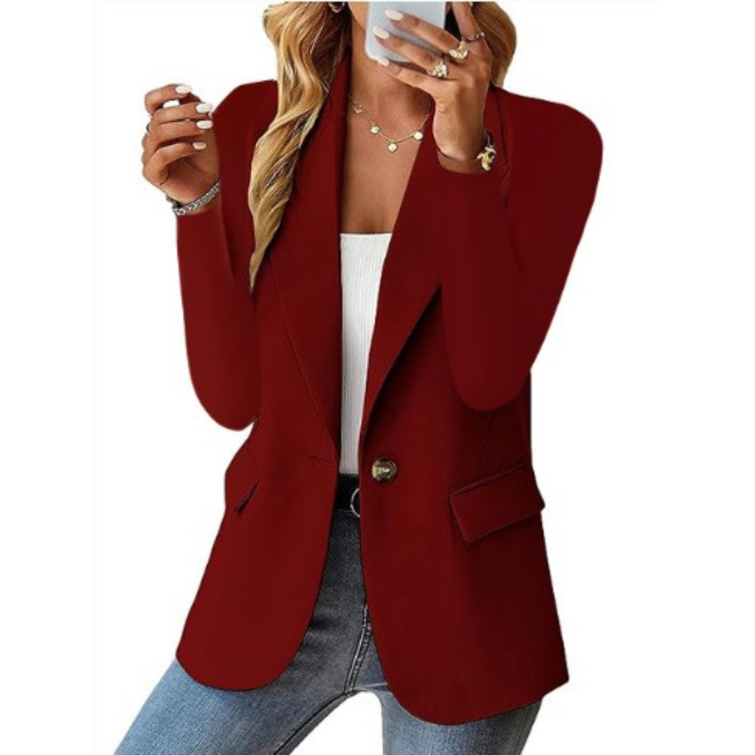 Eleganter Blazer mit Ein-Knopf-Verschluss und Taillierter Passform für Damen
