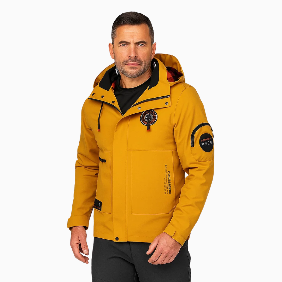 Leichte Herren Outdoor-Jacke, winddicht und wasserdicht mit Kapuze