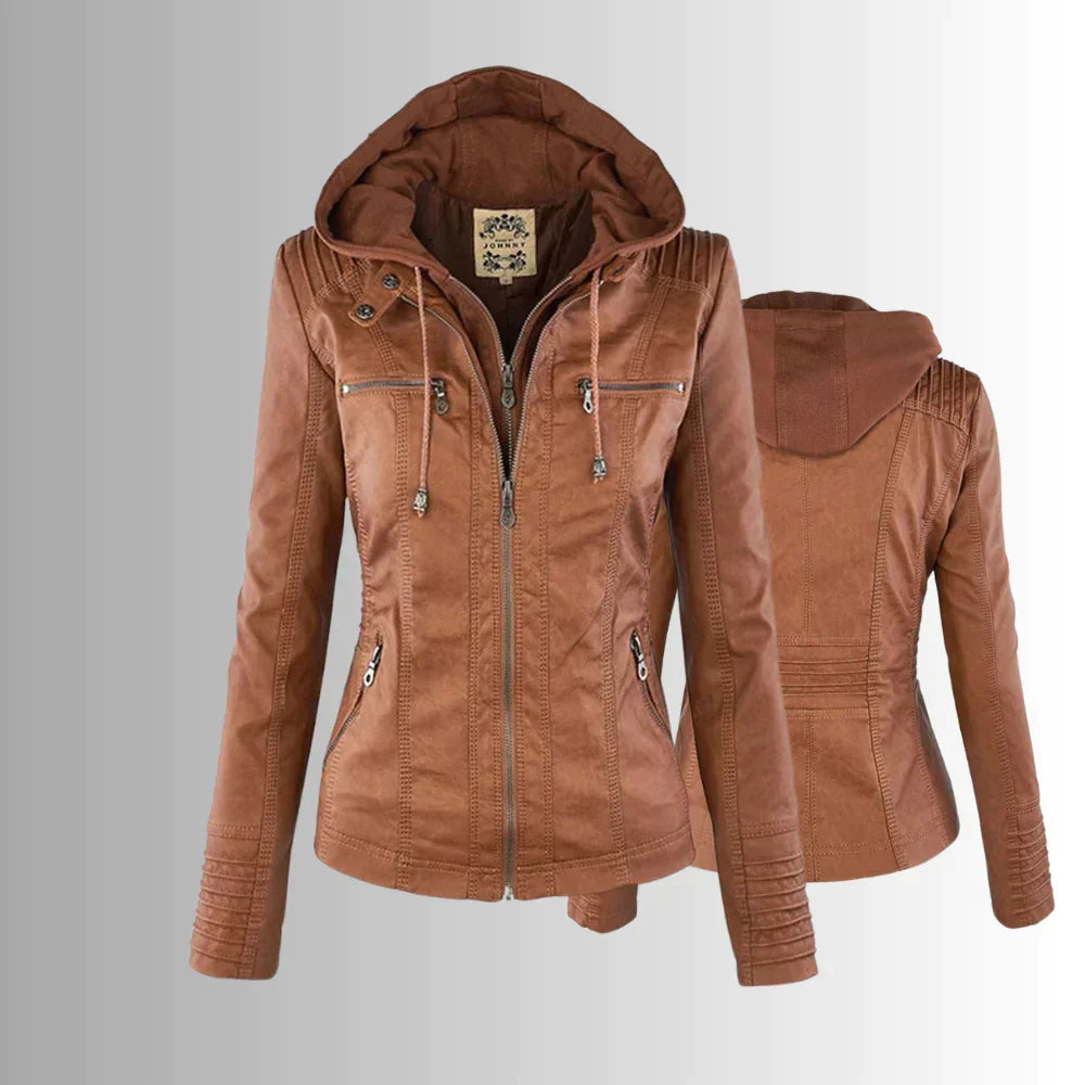 Stilvolle Motorradjacke mit Kapuze