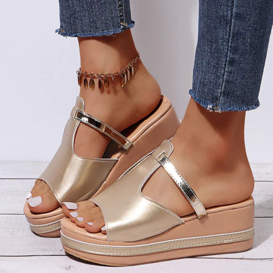Stylische, Orthopädische Sandalen mit Hohem Absatz