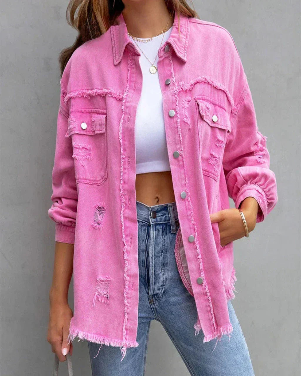 Shopnory | Zerrissene Jeansjacke