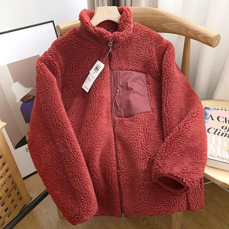 Herren Full-Zip Jacke - Texturierte Oberfläche mit Reißverschluss-Brusttasche
