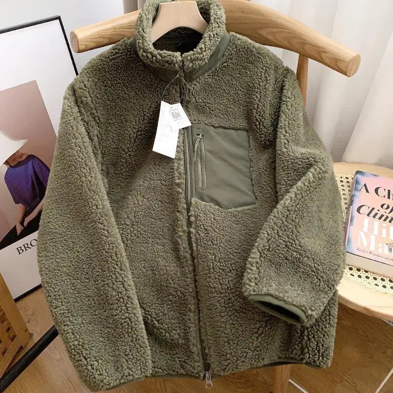 Herren Full-Zip Jacke - Texturierte Oberfläche mit Reißverschluss-Brusttasche