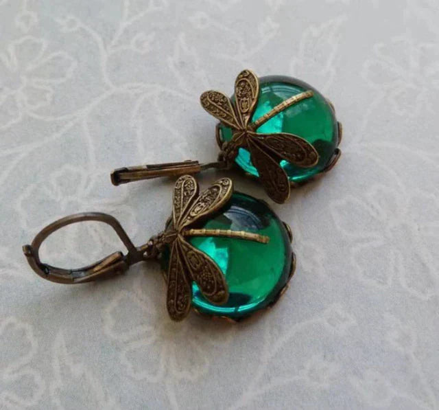 Sphärische Libellenohrringe in antikgold | Shop Nory