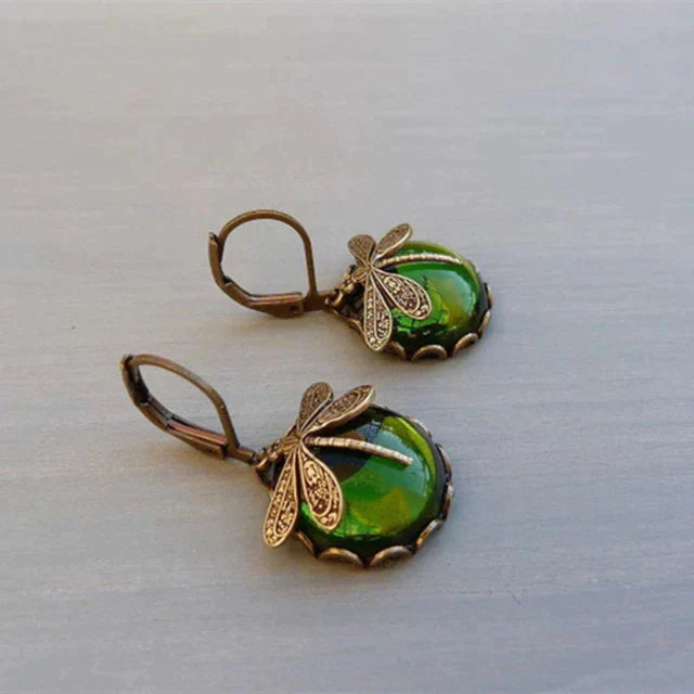 Sphärische Libellenohrringe in antikgold | Shop Nory